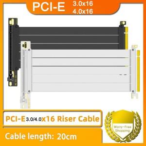 PCI-E 3.0/PCI-E 4.0 X16 라이저 케이블 비디오 카드 EMI 차폐 고속 유연한 연장기 Express Gen 4 GPU 코드