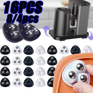 16-4PCS 가구 캐스터 휠 헤비 듀티 볼 풀리 자체 접착 스테인레스 스틸 360 ° 회전 범용 소음 없음