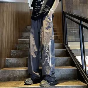 바지 팬츠 남성용 여름 지금딱 바람막이 슬랙스 스트라이프 스포츠 와이드 OOTD2
