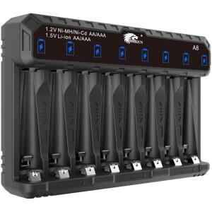 IMREN 리튬 AAA 배터리 충전기, 1.5V 및 1.2V NiMH/NiCD 5V 2A USB 고속 충전 기능