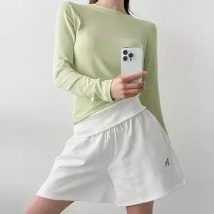 [하프클럽/셀러허브_여성트랜드패션]여자 여름숏팬츠 필기체 롤업밴딩 반