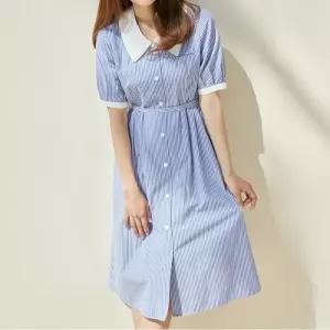 [클라비스] 카라배색 롱원피스 (CVOWD2602M-T)