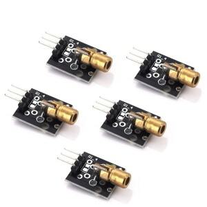 5/10 개/몫 KY-008 650nm 레이저 센서 모듈 Arduino 용 6mm 5V 5mW 빨간색 레이저 도트 다이오드 구리 헤드