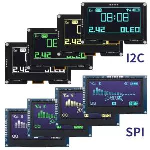 1-5PCS 2.4인치 2.42인치 128x64 OLED LCD 디스플레이 모듈 SSD1309 12864 7핀 SPI/IIC I2C 시리얼