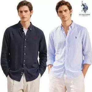 [NS홈쇼핑]U.S POLO ASSN 남성 베이직 린넨 클래식핏 긴팔 셔츠[35934312]