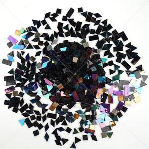 VARIART 스테인드 글라스 모자이크 타일 DIY 공예 색상 조각 유리 블랙 장식용 9온스 무지개 266 빛깔의 꽃병 무지개 300피스 2ML 거울