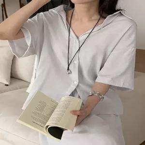 [09초이스][단독진행][데일리,시원해요] 감성가득 린넨 루즈핏 반팔 셔츠 87886 빅사이즈 여성의류