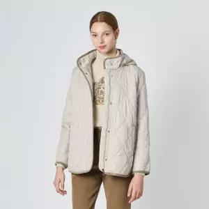 BCBG 코듀로이 블록 후드 퀼팅 점퍼 B5W9Y960 1002258