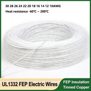 1m ~ 100m 화이트 UL1332 PTFE 전선 30 28 26 24 22 20 18 16 14 12 10AWG FEP 절연 주석 도금 구리 케이블
