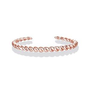 파보이 골드 도금 트위스트 청키 뱅글 팔찌 | 14K 골드 도금 | 가벼운 일상용 주얼리