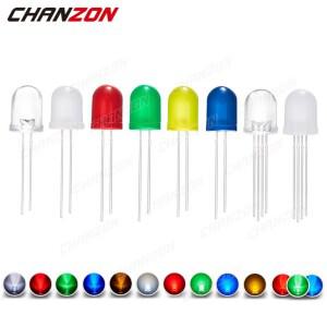 50Pcs 10mm LED 다이오드 흰색 빨간색 녹색 파란색 노란색 RGB 삼색 일반적인 양극 음극 2V 3V 20mA DIP DI
