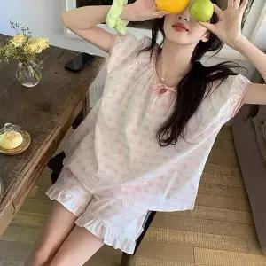 [NS홈쇼핑][샵앤] 여성 시원한 러블리 리본 반팔 잠옷세트 WON-WSET-WFHN83X[35941972]
