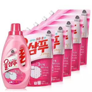 애경 울샴푸 오리지널 2L + 리필 1.8L x 5팩 섬유세제 중성세제 대용량