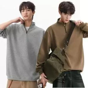 [SBD] 긴팔 맨투맨 루즈핏 커플 티셔츠 하프집업