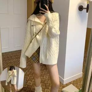 후드가디건 여성 꽈배기 루즈핏 후드 니트 집업 롱기장