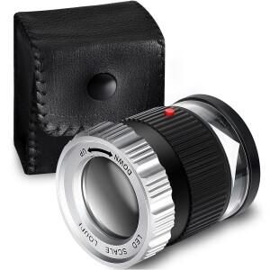 스케일 LED UV 라이트 조명 돋보기와 30X 포켓 조정 가능한 초점 HD 루페 쥬얼리 도구 독서 루파