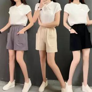 신상오픈런 여성용 편안한 하이웨이스트 린넨 데일리 반바지