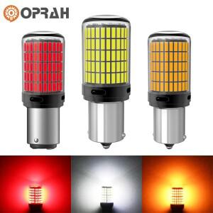 1pcs 슈퍼 밝은 LED 조명 1156 PY21W BAU15S T20 7440 높은 전력 4014SMD Canbus 자동차 신호 램프 12V