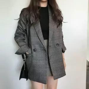 클래식 체크 루즈핏 오버자켓 여성가을아우터 간절기잇템