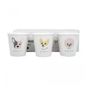 강아지 그림 컵 반려동물 음료용 머그컵 220ml 3p세트 WFLRPHZ