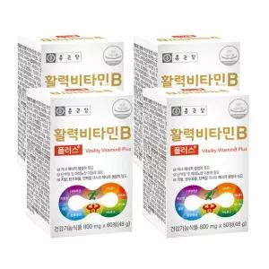 대한민국최저가 종근당 활력 비타민B 플러스 800mg x 60정 4개 득템찬스