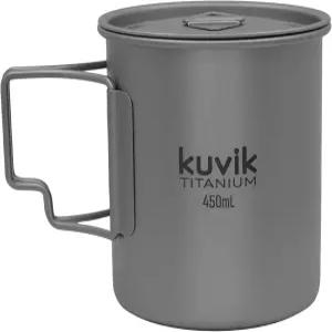 뚜껑이 있는 쿠빅 티타늄 컵 450ml (15.2온스) - 배낭여행 캠핑 생존을 위한 초경량 및 컴팩트 냄비