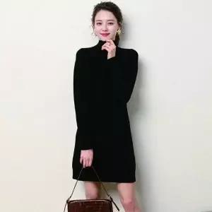 [키린] 포근 반목 심플 니트 베이직 미니 원피스