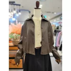 [스테파니] 베이직 숏 카라 에코 가죽 자켓 A25JK5312