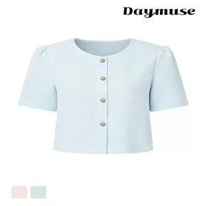 [모어오브](N) 레아 반팔 자켓 노카라 트위드 아우터