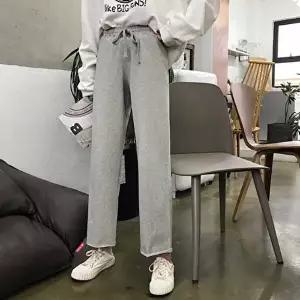[옷자락][클리어런스]데일리 마실 여행 공항 일자 밴딩 트레이닝 팬츠_5