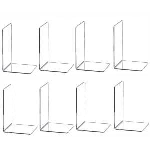 무거운 책을 정리함 북엔드 스탠드 위한 8PCS 클리어 플라스틱 아크릴 책상을 책꽂이