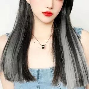 브릿지 헤어피스 5p 애쉬그레이 여자 인모 똑딱이 (HSJ-WFHFKLM)