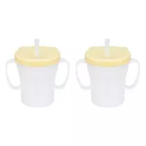 에디슨 유아컵 흘림 방지 빨대컵 200ml 옐로우 X2 BNS