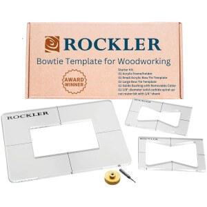 ROCKLER 나비 넥타이 인레이 키트, 프레임, 키트 정밀한 - 목공용 부싱 포함 비트 템플릿 세트 라우터 및 절단을 아크릴 위한 3-IN-1 투명 장식