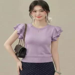 [드레스허그]라벤더 러플 썸머 프릴 탑