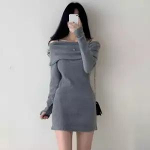 [SBD] 골지 원피스 슬림핏 오프숄더