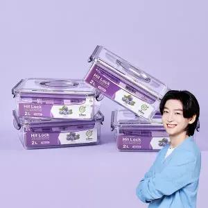 에코센스 히트락 올트라이탄 밀폐용기 대형 핸들형 직사각 2100ml  4개