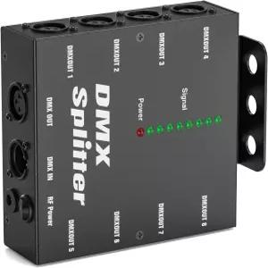3핀 출력이 있는 8방향 절연 DMX512 스플리터 증폭기 분배기 DJ 파티 LED 스테이지 조명용 XLR 신호 송신기