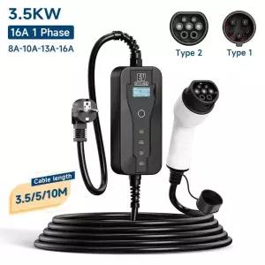 가정용전기차충전기 전기 차량용 휴대용 EV 충전기 2 IEC62196-2 EVSE 고속 충전 박스 1 SAEJ1772 EU 콘센