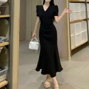 [의류] 머메이드 원피스 퍼프소매 슬림핏 데일리룩