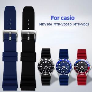 CASIO 황새치 다이빙 시계용 실리콘 스트랩, MDV-106 MTP-VD01D efr-303l 밴드, 오렌지 그린 남성용 손목 2