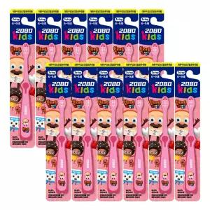 2080 키즈 3스텝 브레드 이발소 칫솔 여아용 1p X 12개