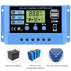 태양광모듈 솔라 12V24V 30A 20A 10A USB 배터리 레귤레이터 디스플레이 출력 PWM LCD 5V 충전기 듀얼