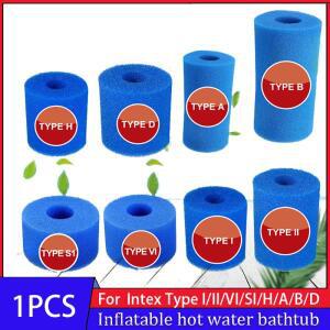 호환Intex Type I/II/VI/SI/H/A/B/D 세척 가능한 수영장 필터 카트리지 정원 액세서리 용 재사용 폼