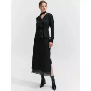 GRAYDATION See-Through Layered Banding Skirt BLACK 1207751