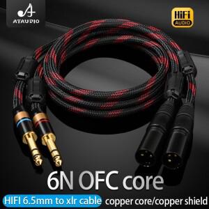 ATAUDIO HIFI 듀얼 6.5mm ~ 2 XLR 오디오 케이블(어댑터 증폭기 사운드 박스용) 6N OFC 스피커