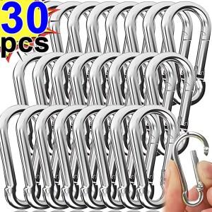 10/20/30Pcs 미니 Carabiner 키 체인 알루미늄 합금 D-링 버클 스프링 스냅 클립 후크 캠핑 도구