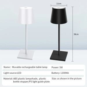 LED 책상 램프 충전식 테이블 3단계 조광 바 레스토랑 분위기 무선 터치 방수 조명