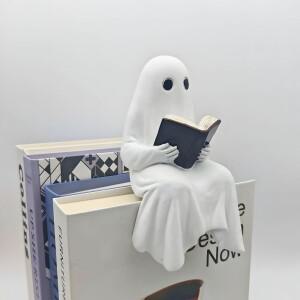 독서를 사랑하는 할로윈 작은 유령 동상 장식품 1개, 수지 공예 장식, 거실, 사무실, 욕실 홈 크리스마스,