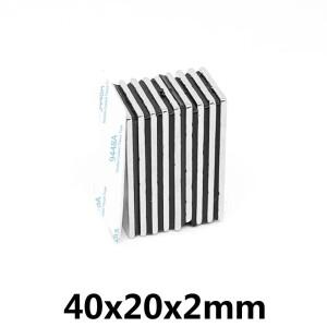 40x20x2mm 블록 가정용 냉장고, 사무실, DIY 용 이중 Sded 테이프가있는 강력한 자석
